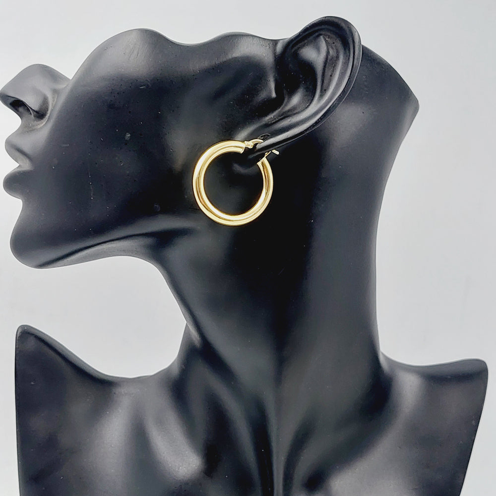 18K Rounded Earrings Made of 18K Yellow Gold by Saeed Jewelry-25784