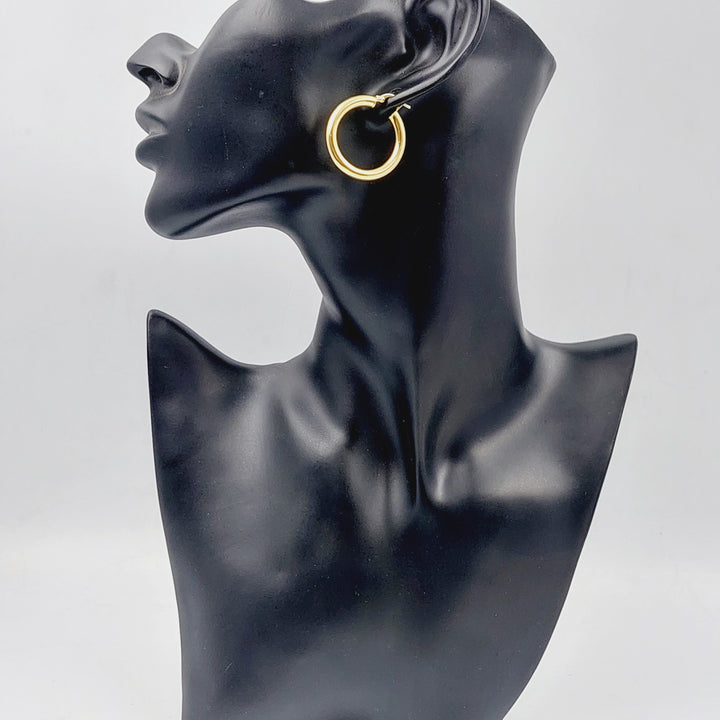 18K Rounded Earrings Made of 18K Yellow Gold by Saeed Jewelry-25784