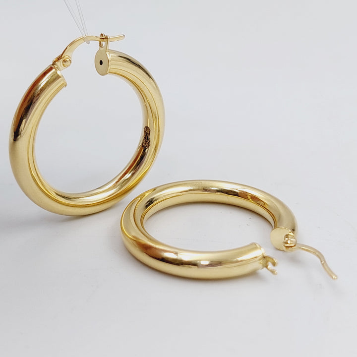 18K Rounded Earrings Made of 18K Yellow Gold by Saeed Jewelry-25784