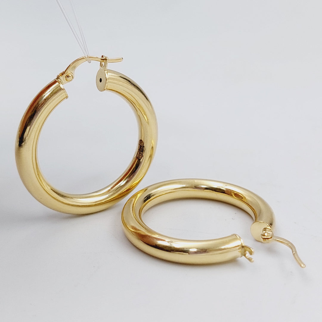 18K Rounded Earrings Made of 18K Yellow Gold by Saeed Jewelry-25784