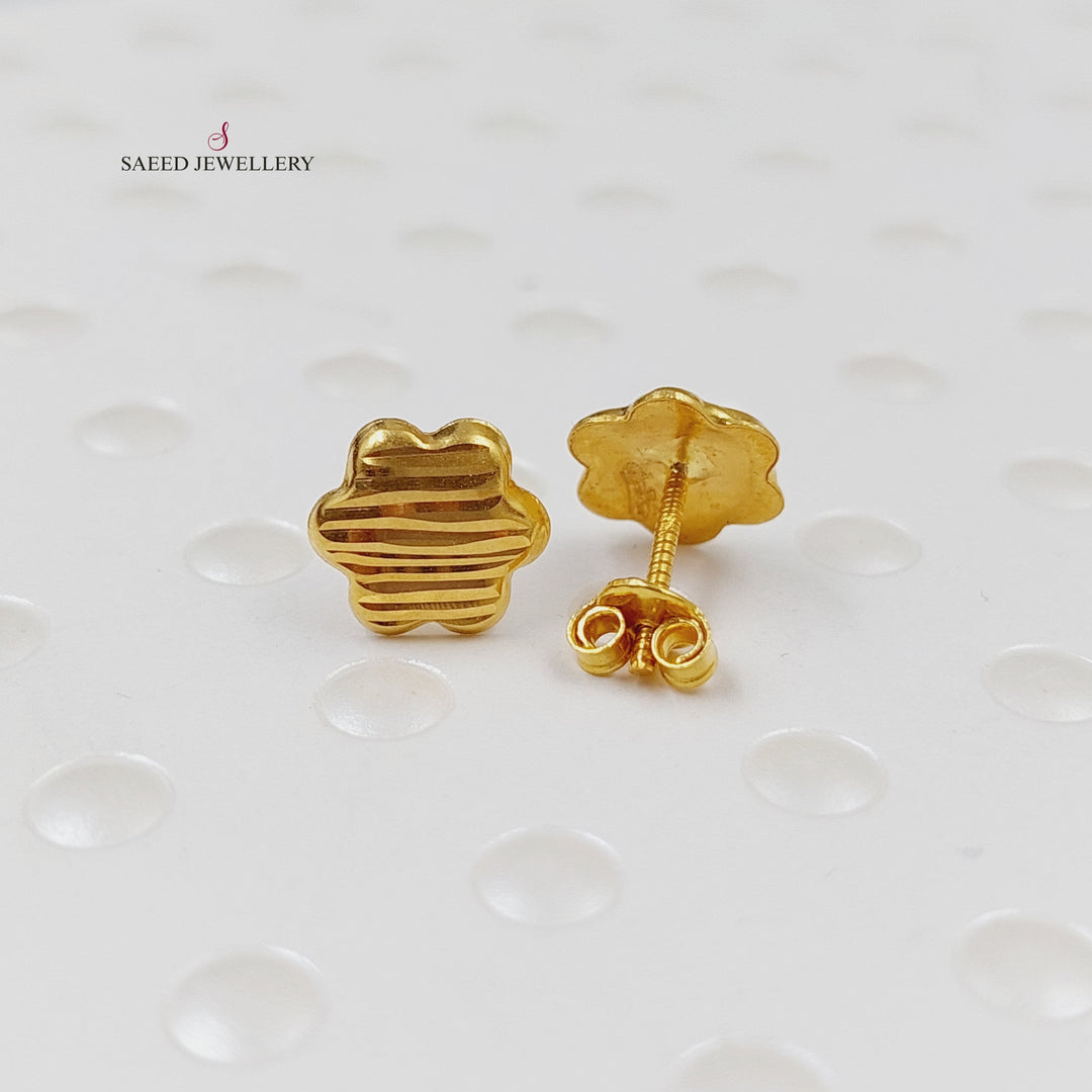 18K Screw Earrings Made of 18K Yellow Gold by Saeed Jewelry-24466