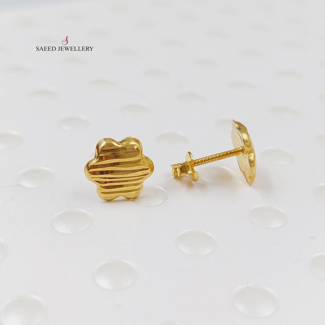 18K Screw Earrings Made of 18K Yellow Gold by Saeed Jewelry-24466