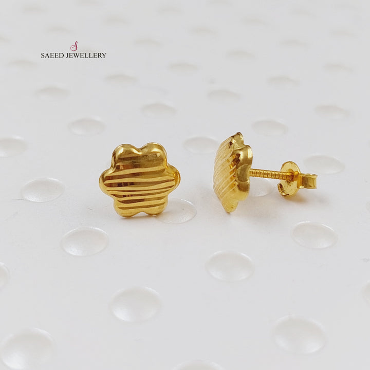 18K Screw Earrings Made of 18K Yellow Gold by Saeed Jewelry-24466