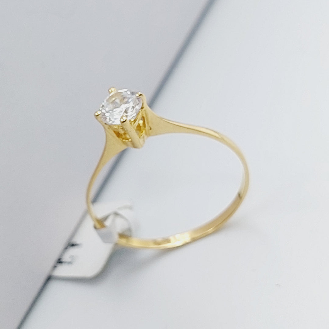 18K Solitaire Engagement Ring Made of 18K Yellow Gold by Saeed Jewelry-ذبلة-محبس-5