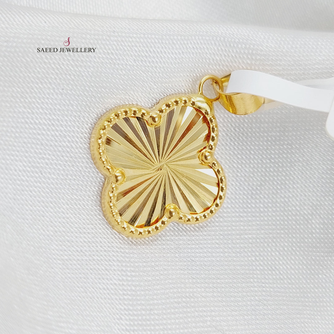 18K Gold 18K Clover Pendant by Saeed Jewelry - Image 2