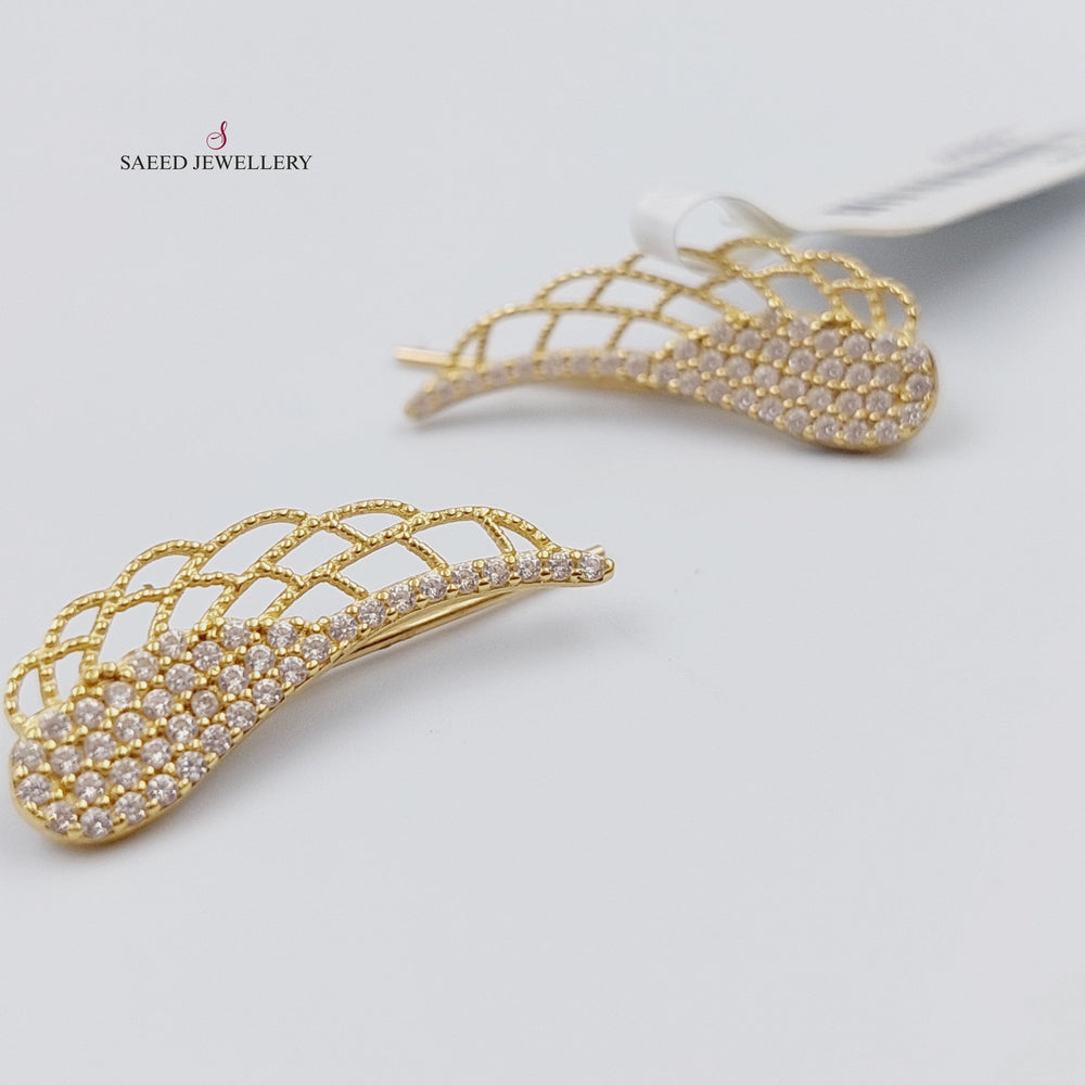 18K Turkish  Earrings Made of 18K Yellow Gold by Saeed Jewelry-حلق-تركي