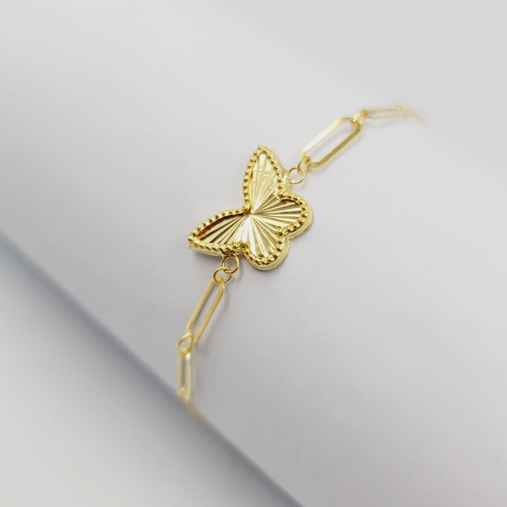 18K اسوارة فراشة-مجوهرات الشيخ سعيد-Saeed Jewelry 