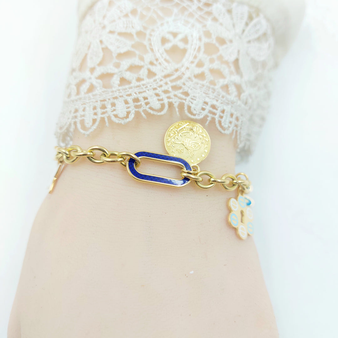 18K اسوارة دنانديش مينا-مجوهرات الشيخ سعيد-Saeed Jewelry 