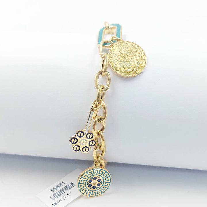 18K اسوارة دنانديش مينا-مجوهرات الشيخ سعيد-Saeed Jewelry 