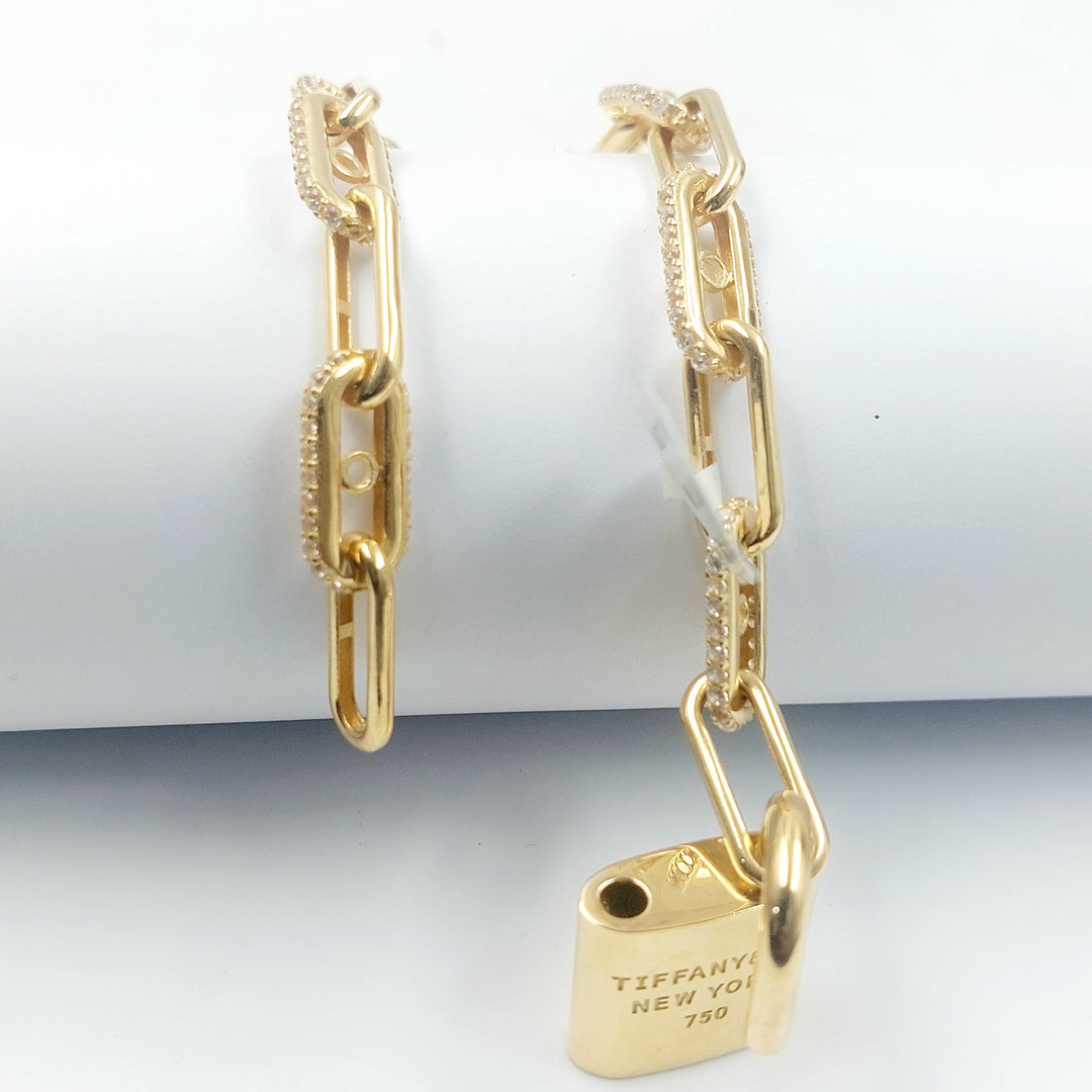 18K اسوارة قفل مرصع-مجوهرات الشيخ سعيد-Saeed Jewelry 