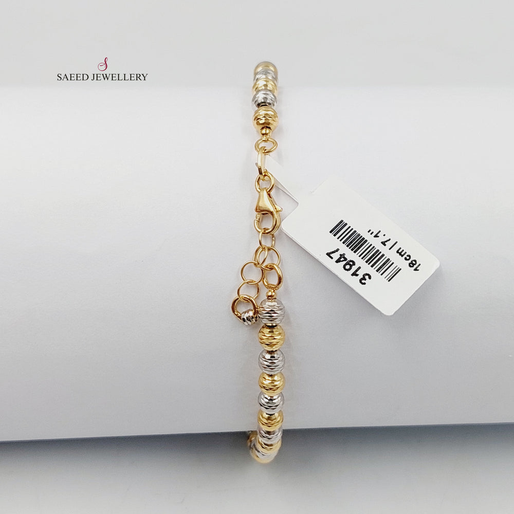18K اسوارة طابات مرصع-مجوهرات الشيخ سعيد-Saeed Jewelry 