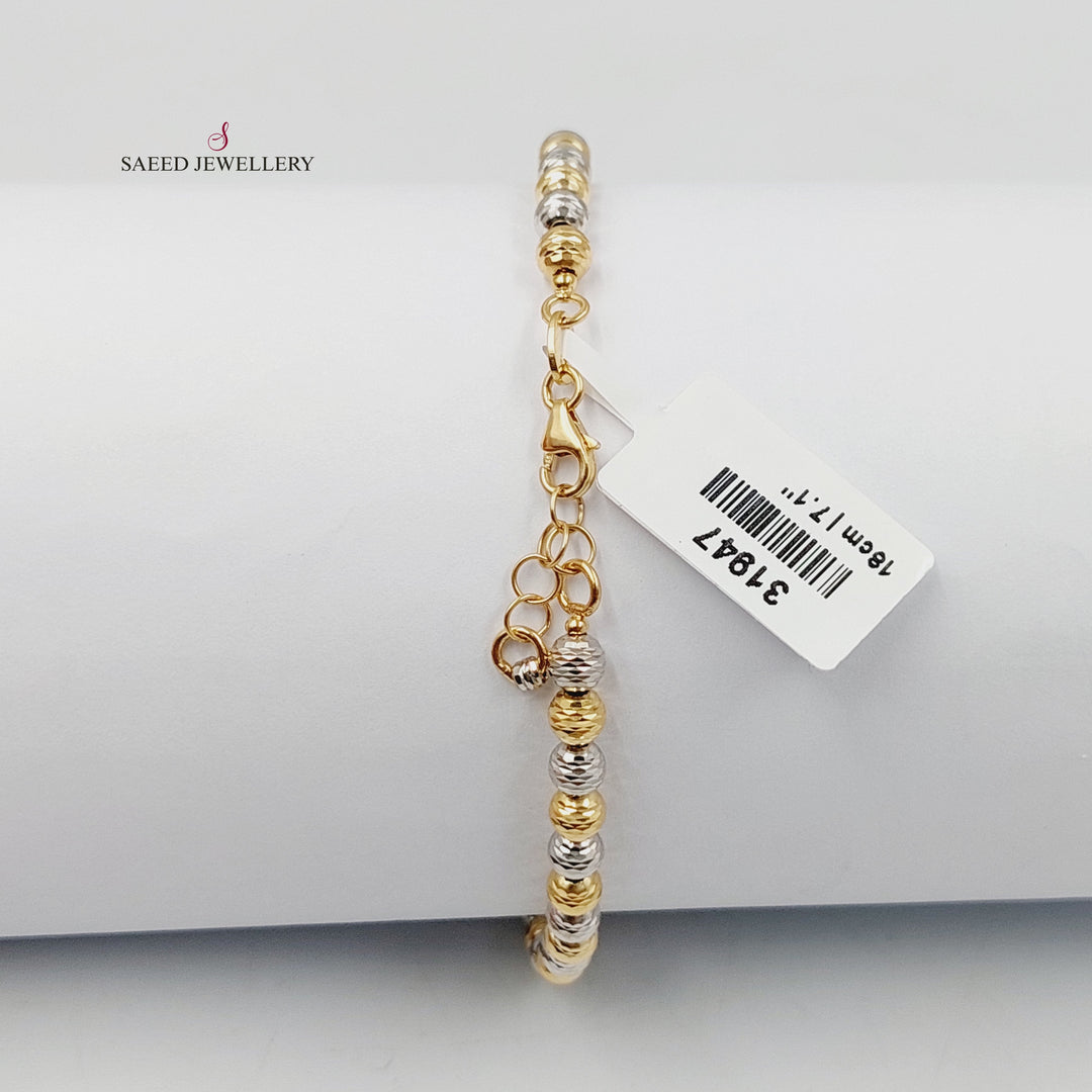 18K اسوارة طابات مرصع-مجوهرات الشيخ سعيد-Saeed Jewelry 
