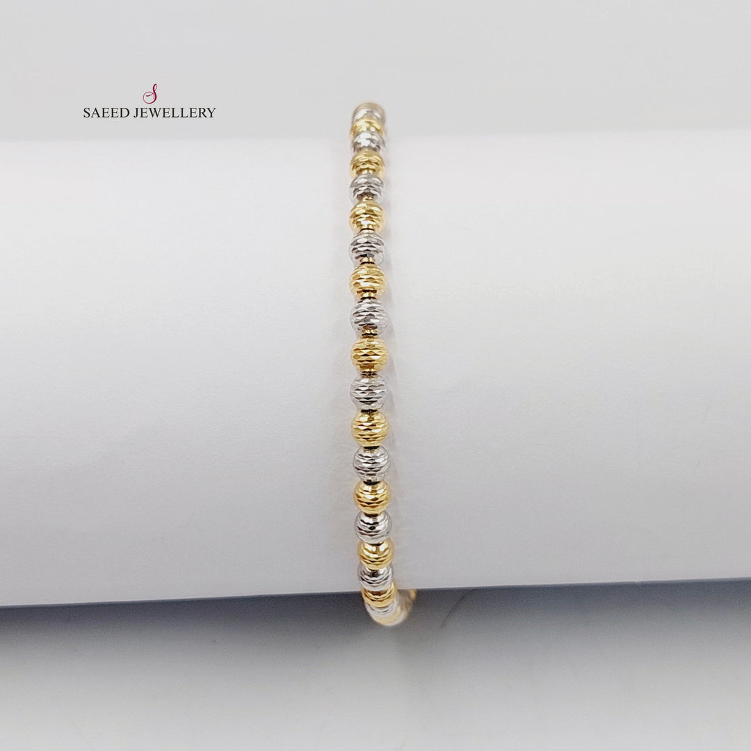 18K اسوارة طابات مرصع-مجوهرات الشيخ سعيد-Saeed Jewelry 