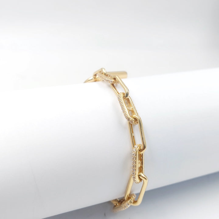 18K اسوارة قفل مرصع-مجوهرات الشيخ سعيد-Saeed Jewelry 