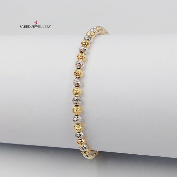 18K اسوارة طابات مرصع-مجوهرات الشيخ سعيد-Saeed Jewelry 