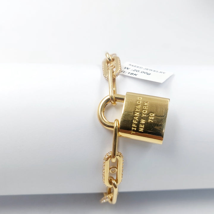 18K اسوارة قفل مرصع-مجوهرات الشيخ سعيد-Saeed Jewelry 