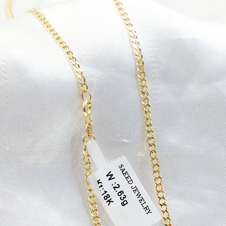 18K سنسال مبسط 2.5mm-مجوهرات الشيخ سعيد-Saeed Jewelry 