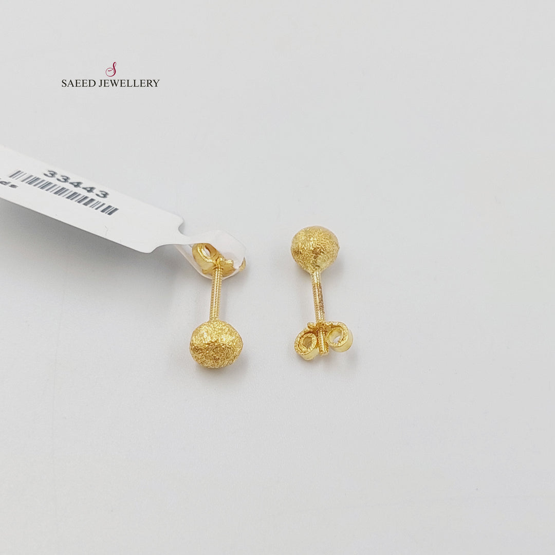 18K حلق برغي اطفال-مجوهرات الشيخ سعيد-Saeed Jewelry 