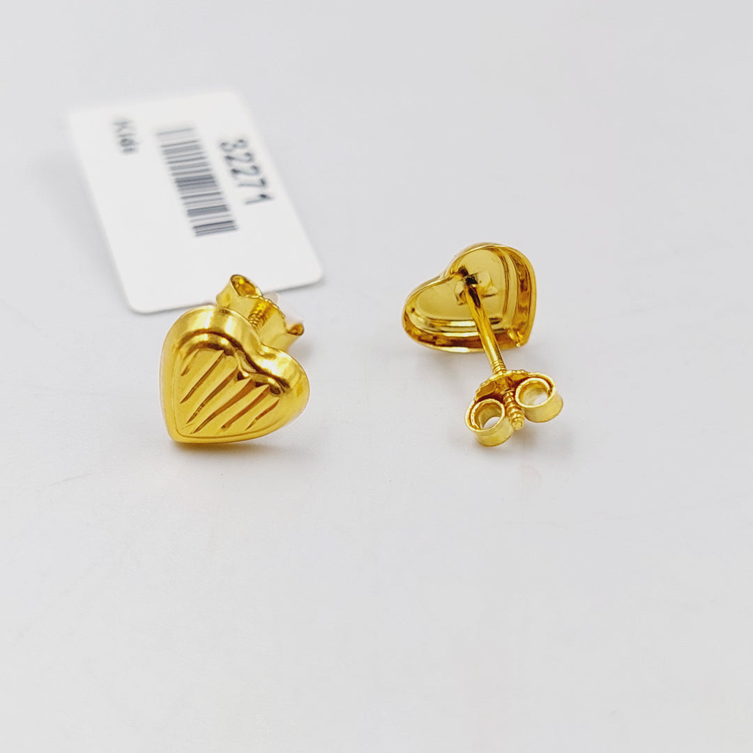 18K حلق برغي اطفال-مجوهرات الشيخ سعيد-Saeed Jewelry 