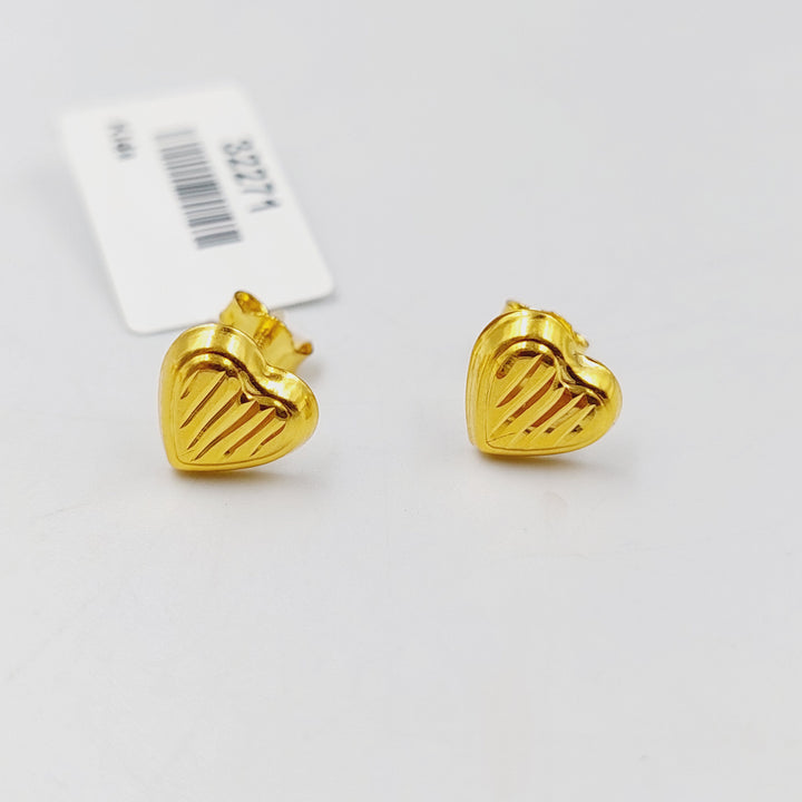 18K حلق برغي اطفال-مجوهرات الشيخ سعيد-Saeed Jewelry 
