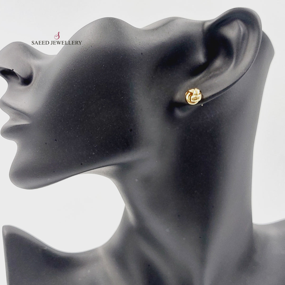 18K حلق برغي-مجوهرات الشيخ سعيد-Saeed Jewelry 