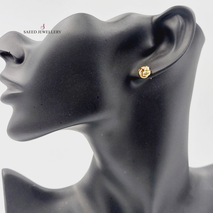 18K حلق برغي-مجوهرات الشيخ سعيد-Saeed Jewelry 