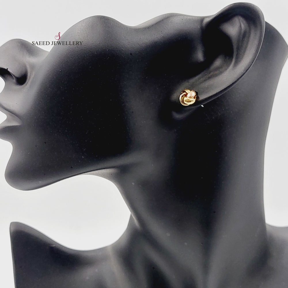 18K حلق برغي-مجوهرات الشيخ سعيد-Saeed Jewelry 