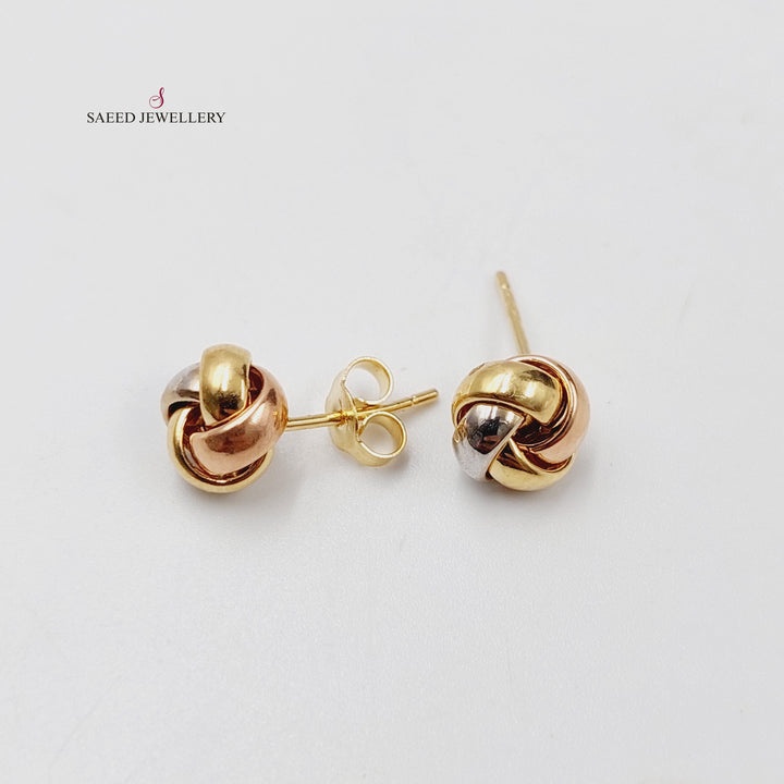 18K حلق برغي-مجوهرات الشيخ سعيد-Saeed Jewelry 