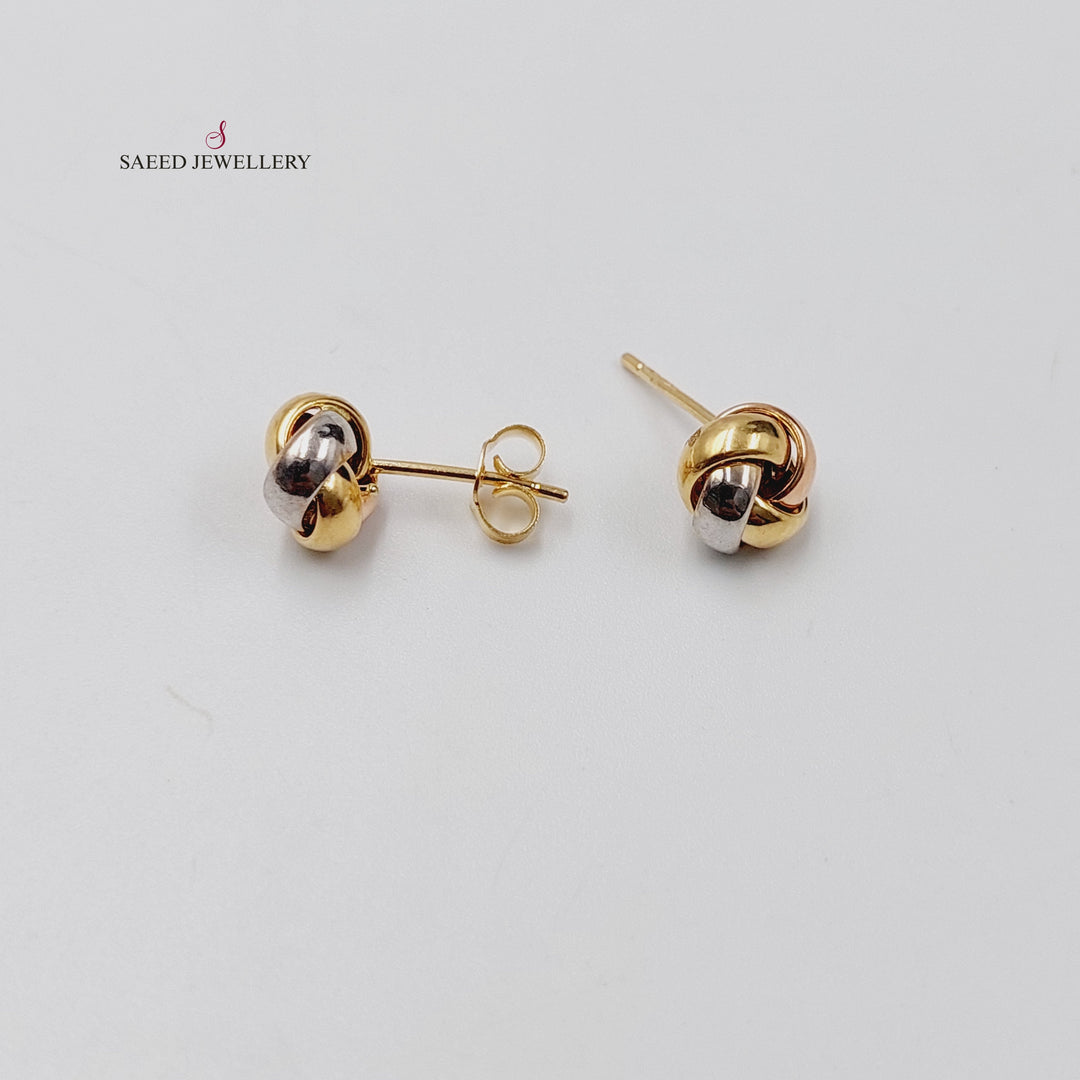 18K حلق برغي-مجوهرات الشيخ سعيد-Saeed Jewelry 