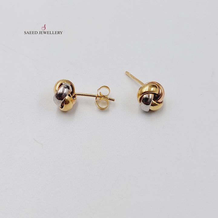 18K حلق برغي-مجوهرات الشيخ سعيد-Saeed Jewelry 