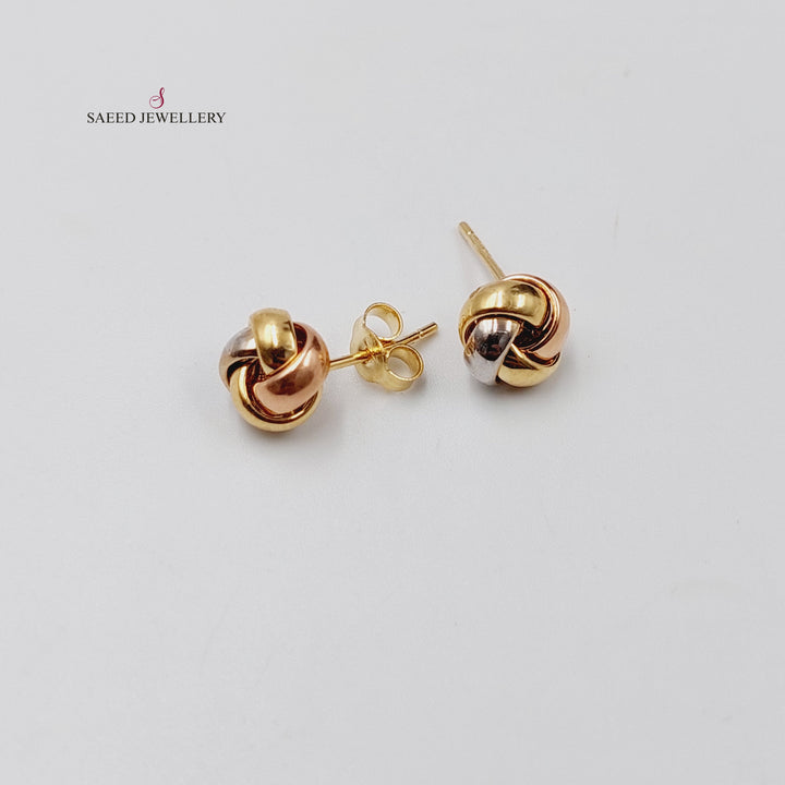18K حلق برغي-مجوهرات الشيخ سعيد-Saeed Jewelry 