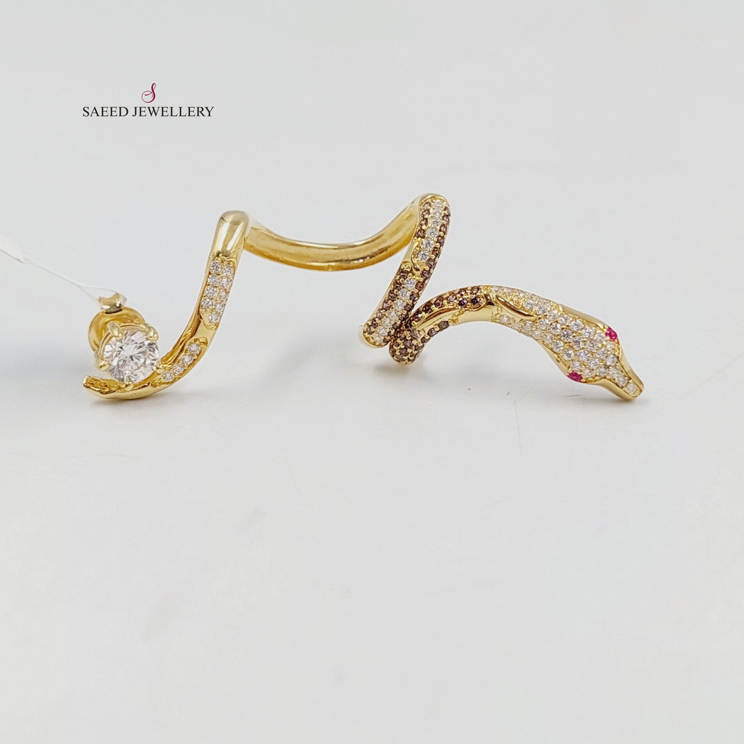 18K حلق افعى مرصع-مجوهرات الشيخ سعيد-Saeed Jewelry 