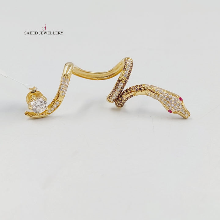 18K حلق افعى مرصع-مجوهرات الشيخ سعيد-Saeed Jewelry 