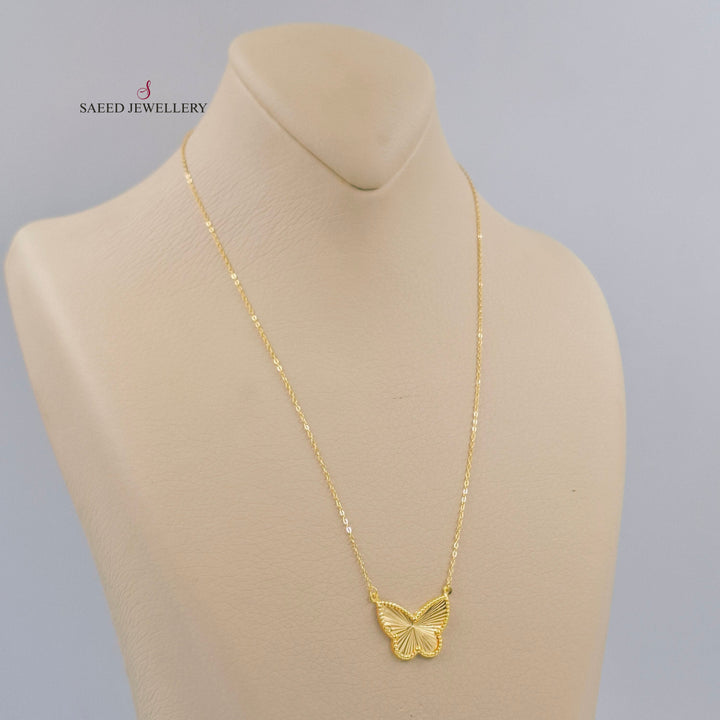 18K عقد فراشة-مجوهرات الشيخ سعيد-Saeed Jewelry 