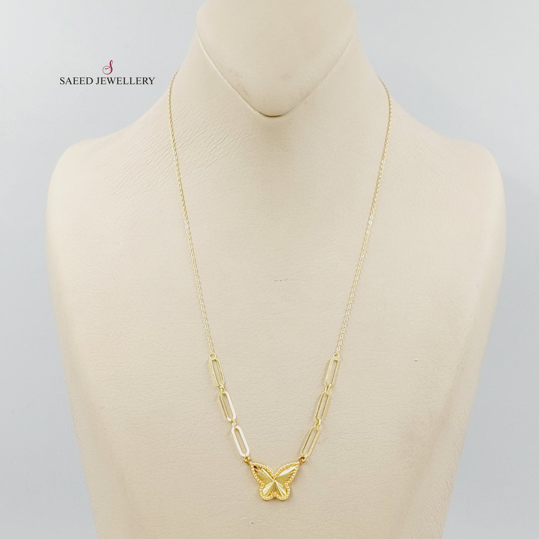 18K عقد فراشة بيبر كليب-مجوهرات الشيخ سعيد-Saeed Jewelry 