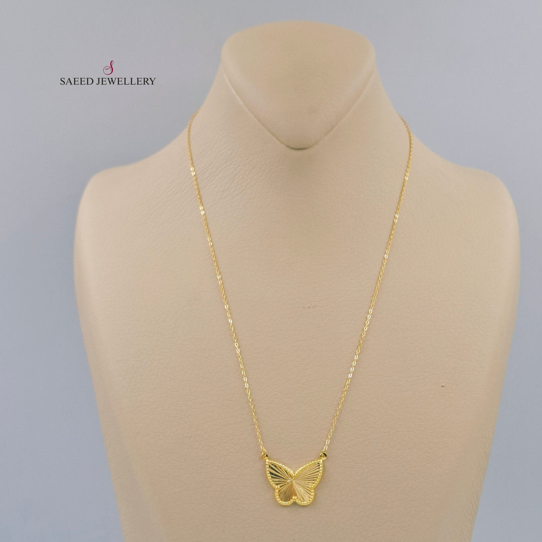 18K عقد فراشة-مجوهرات الشيخ سعيد-Saeed Jewelry 