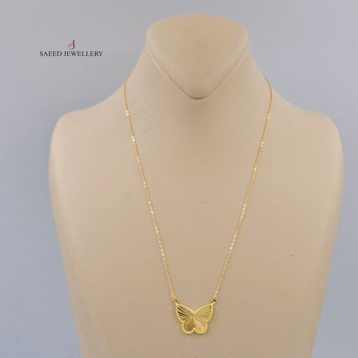 18K عقد فراشة-مجوهرات الشيخ سعيد-Saeed Jewelry 