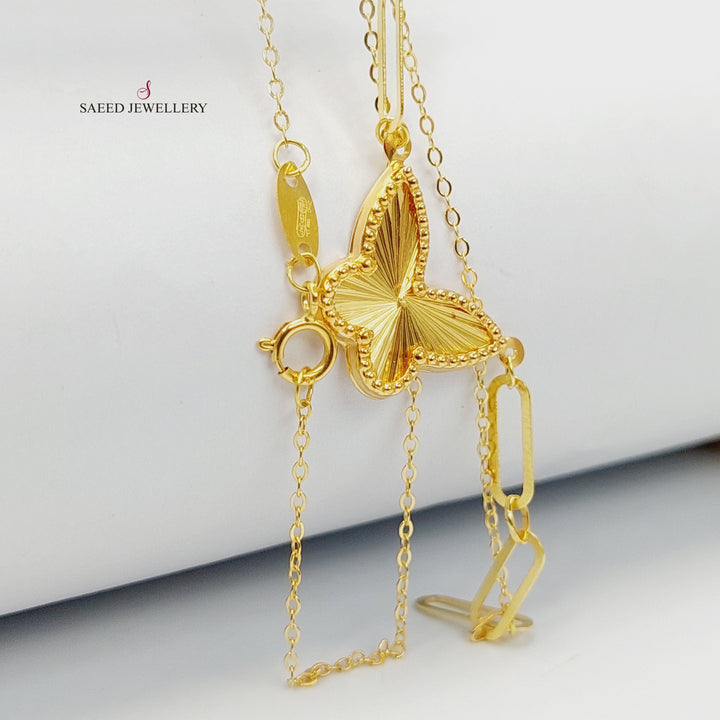 18K عقد فراشة بيبر كليب-مجوهرات الشيخ سعيد-Saeed Jewelry 