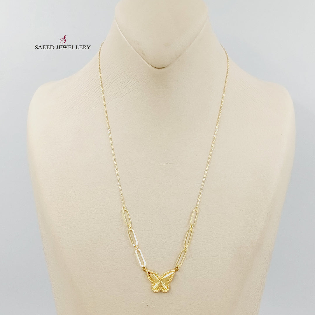 18K عقد فراشة-مجوهرات الشيخ سعيد-Saeed Jewelry 