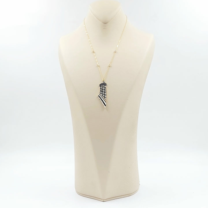18K عقد فلسطين مينا مرصع-مجوهرات الشيخ سعيد-Saeed Jewelry 