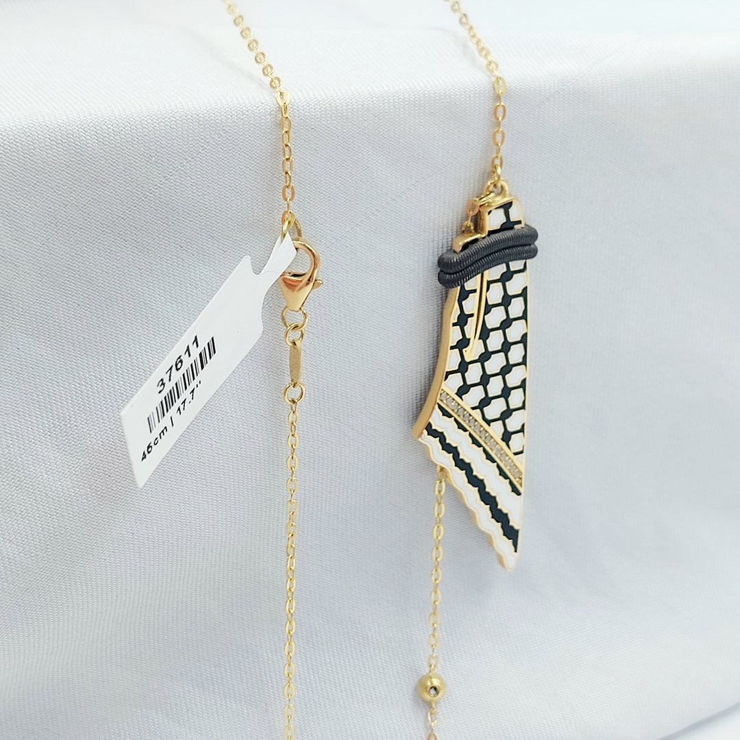 18K عقد فلسطين مينا مرصع-مجوهرات الشيخ سعيد-Saeed Jewelry 