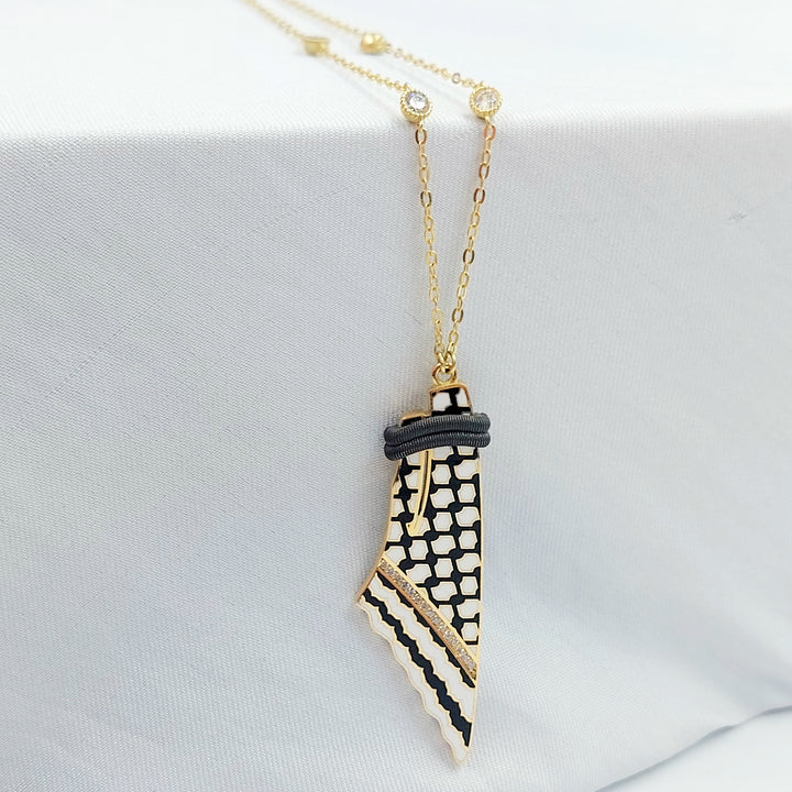 18K عقد فلسطين مينا مرصع-مجوهرات الشيخ سعيد-Saeed Jewelry 
