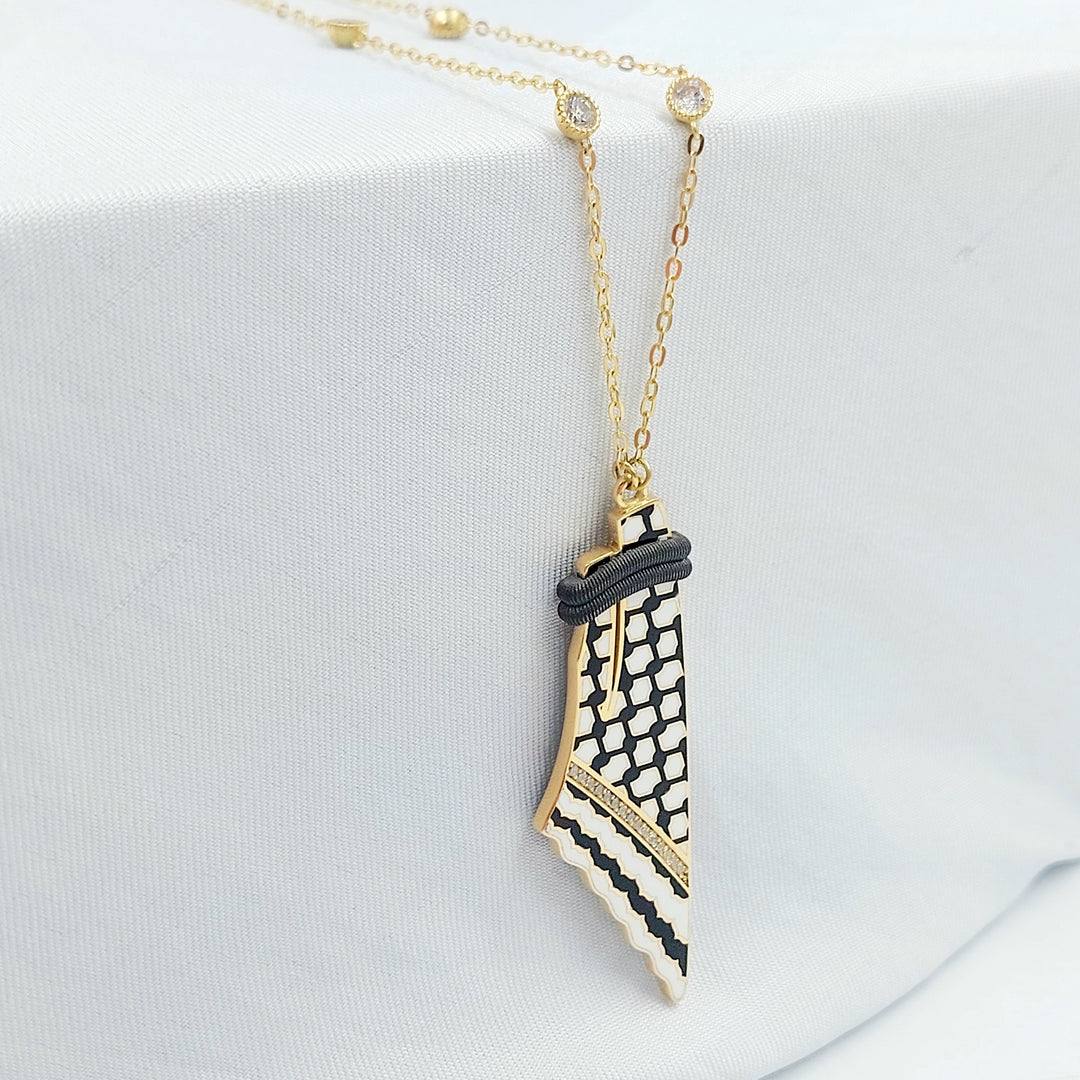 18K عقد فلسطين مينا مرصع-مجوهرات الشيخ سعيد-Saeed Jewelry 