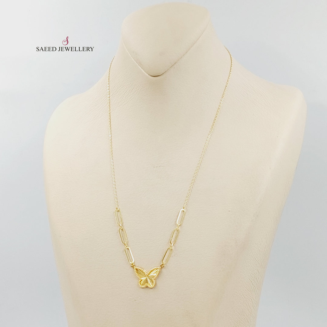 18K عقد فراشة بيبر كليب-مجوهرات الشيخ سعيد-Saeed Jewelry 