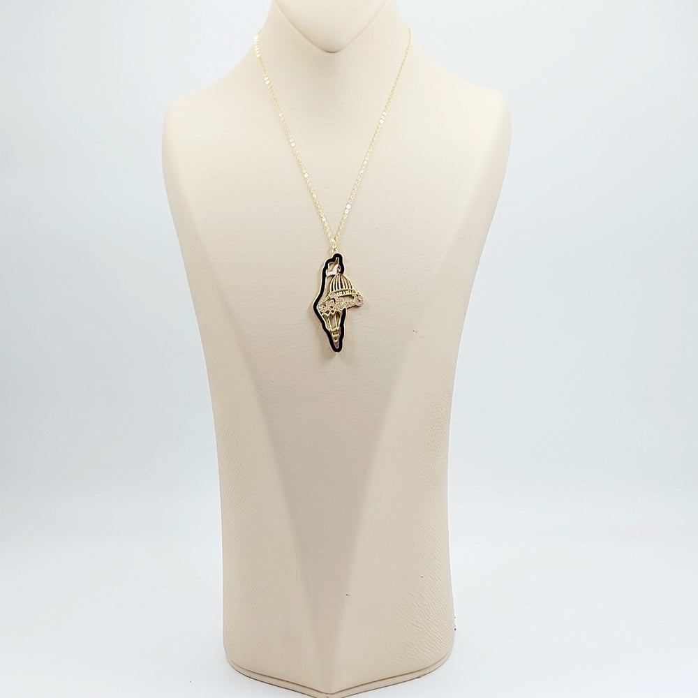 18K عقد فلسطين مرصع-مجوهرات الشيخ سعيد-Saeed Jewelry 