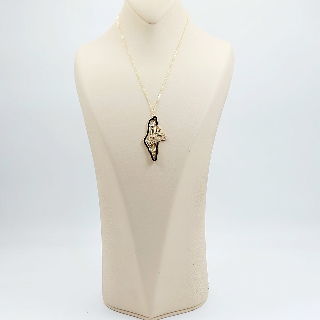 18K عقد فلسطين مرصع-مجوهرات الشيخ سعيد-Saeed Jewelry 