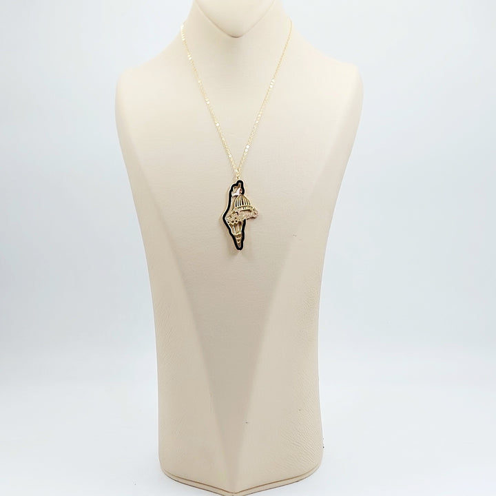 18K عقد فلسطين مرصع-مجوهرات الشيخ سعيد-Saeed Jewelry 