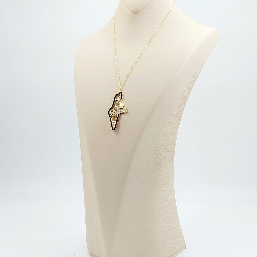 18K عقد فلسطين مرصع-مجوهرات الشيخ سعيد-Saeed Jewelry 