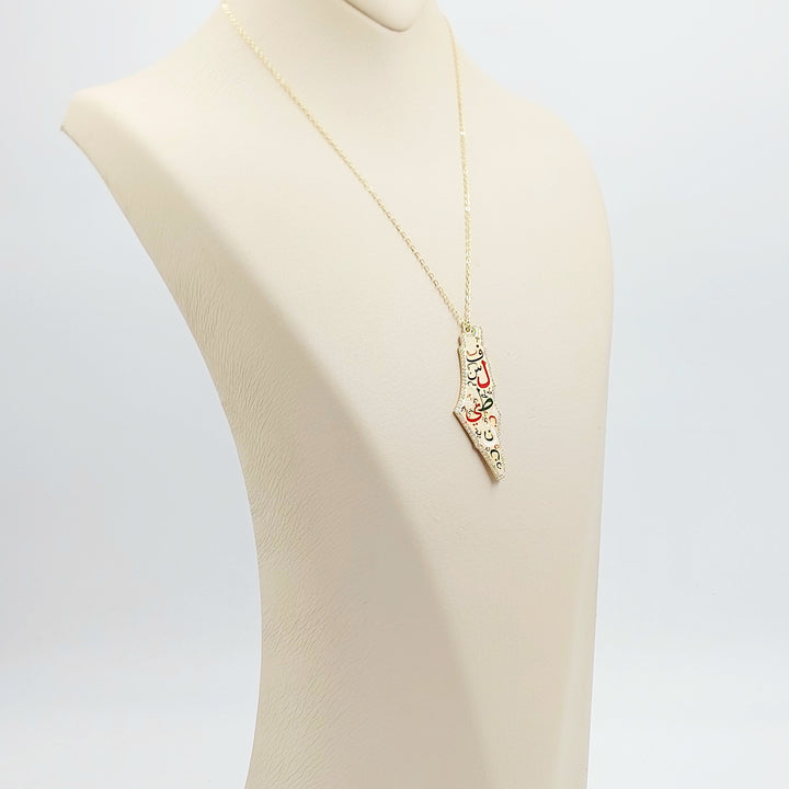 18K عقد فلسطين مرصع-مجوهرات الشيخ سعيد-Saeed Jewelry 