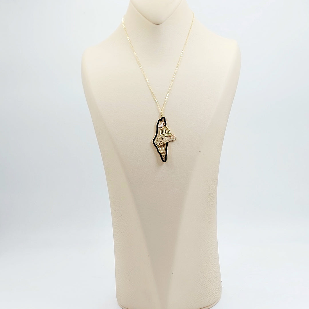 18K عقد فلسطين مرصع-مجوهرات الشيخ سعيد-Saeed Jewelry 